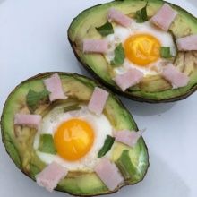 Gluten-free Canadian Bacon Egg Stuffed Avocados